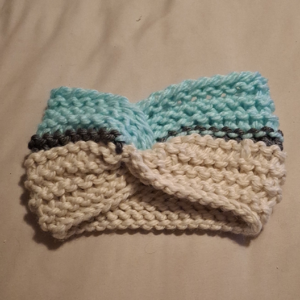 Hand-knit Twist Ear-warmer/ Head-wrap